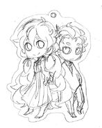 A Hello Charlotte charm sketch, "Childhood Friends Duo".