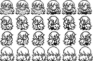 Unused monochromatic walksprites.