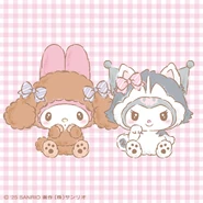 In a dog costume with Kuromi