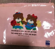 Promotional pouch with a girl bear character, 1992