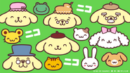 Pompompurin with Mint, Scone, Muffin, Macaroon, Bagel, Powder, Tart, parents and grandparents