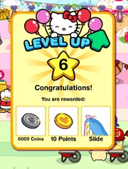 The screen that pops up when the player has levelled up to level 6.