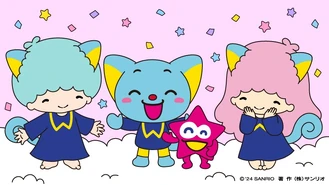 Kiki and Lala celebrating Eddy's birthday, with Pita