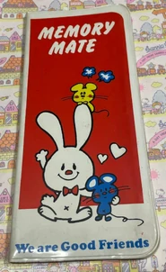 Memopad featuring early designs of Bunny & Matty, titled "We are Good Friends"