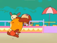 running away from Anzu