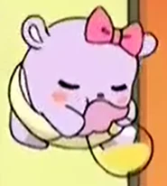 Bako saying hello while drinking her milk