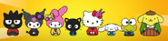 with Badtz-Maru, Kuromi, My Melody, Hello Kitty, Cinnamoroll, Keroppi, Pompompurin