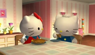 "Your apple pie always tastes great Kitty!" He said as he noms on Kitty's apple pie which goes wrong.