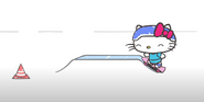 Hello Kitty ridin a skateboard