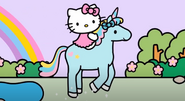 Kitty ridin a unicorn