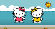 Hallo Kitty und Mimmy am Strand