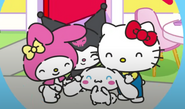 With My Melody, Kuromi, and Hello Kitty