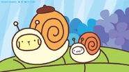 Pompompurin and Muffin cosplaying as Snail