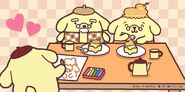 Pompompurin with his grandparents