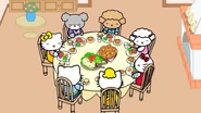 Harry, Amy, Eric, Hello Kitty, Mimmy, Mama and Papa