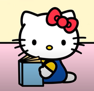 Kitty readin a book