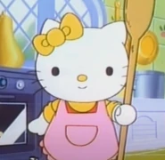 A scene exclusive to the Japanese version, Mimmy wearing an apron.