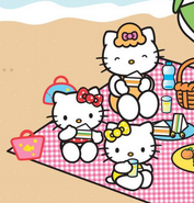 Kitty Mimmy und Mary am Strand