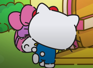 Hallo Kitty und My Melody umarmen sich
