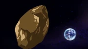 The meteorite created by 's dark magic heading towards the human world
