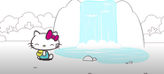 Hallo Kitty an einem Wasserfall