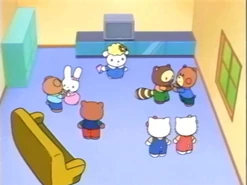 Fighting with Jody over who plays Fifi's game first