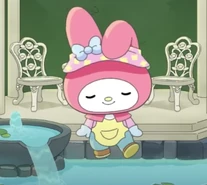 Relaxing near the garden pond