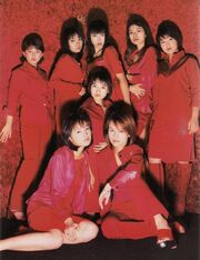Morning Musume promoting the single