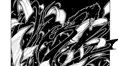 The Captain launching himself in the air as he dodges Seras' tendrils