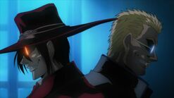 Alexander and Alucard about to fight in OVA I.