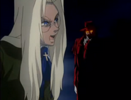 Alucard appears behind Integra.