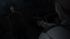  The Vicar being shown to be able to survive gunshots to the chest.