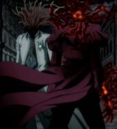 Alucard and the monstrous Anderson regenerating themselves.