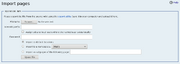 MediaWiki import page interface