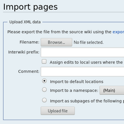 Importing and exporting wiki pages