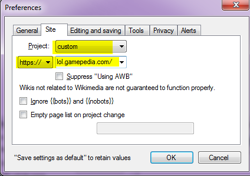Preferences screen