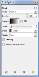 Gimp gradient options
