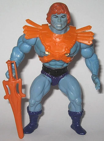 blue he man action figure