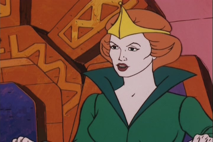 Er, Your Majesty?He-Man after finding his mother operating the space craft Queen...
