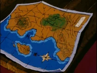 A map of the Whispering Woods as seen in The Peril of Whispering Woods