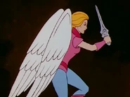 Angella threw the sword back to She-Ra.