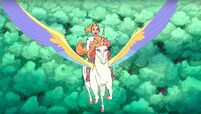 Adora riding Swiftwind with wings for the first time!