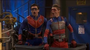 Captain Man and Kid Danger grossed out.