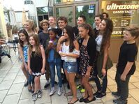 Maeve with other Nickelodeon actors and friends at Ultrazone Laser Tag