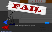 Fail screen in the legacy version of Stealing the Diamond.