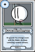 Isaac's bio card