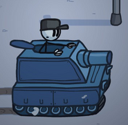 The tank present in fleeing the complex.