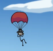 Reginald with a parachute