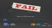 Still of the Fail screen for Stealing the Diamond