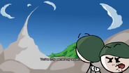 Lee (left) alongside Goldenfold who is irritated by the launch of the Toppat Orbital Station